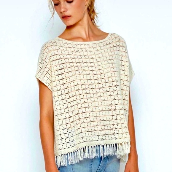 Joie Fringe Knit Top - Picture 1 of 7
